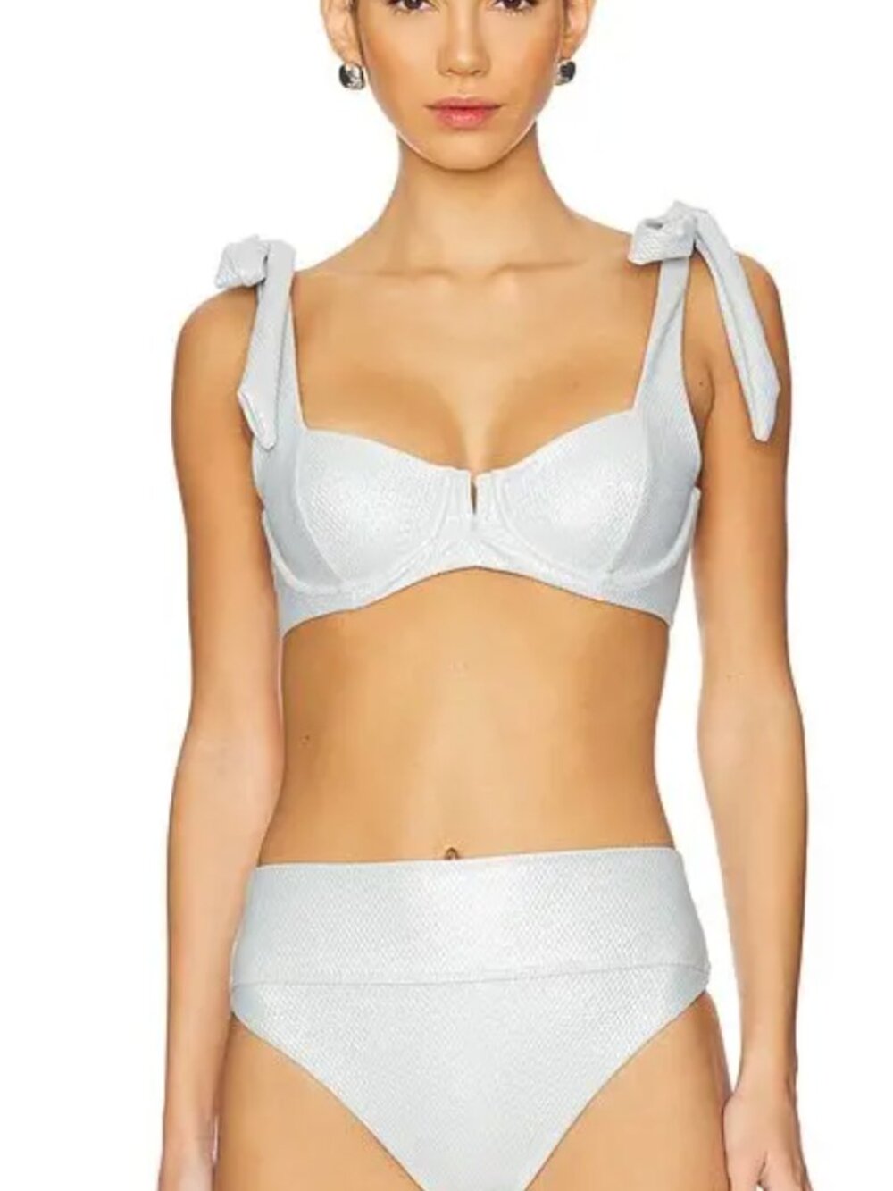 Beach Riot Blair Metallic Silver Bikini Top and Bottom